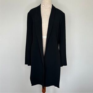 M.M. Lafleur Women's The Dietrich Open Long Jacket Black with Side Slits Large